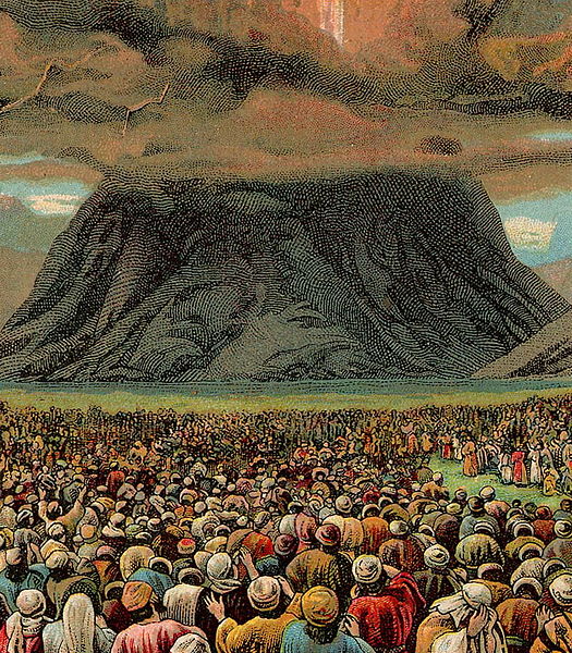 The Ten Commandments (illustration from a Bible card published Atop Mount Sinai_[1907 by the Providence Lithograph Company])