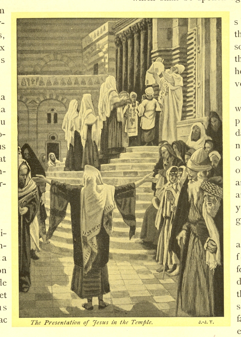 Christ presented in the Temple to Simeon (Luke 2: 25-26) painted by James J. Tissot